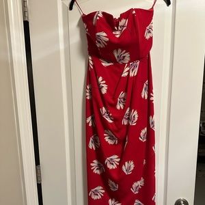 Express 00 Red Floral Dress
